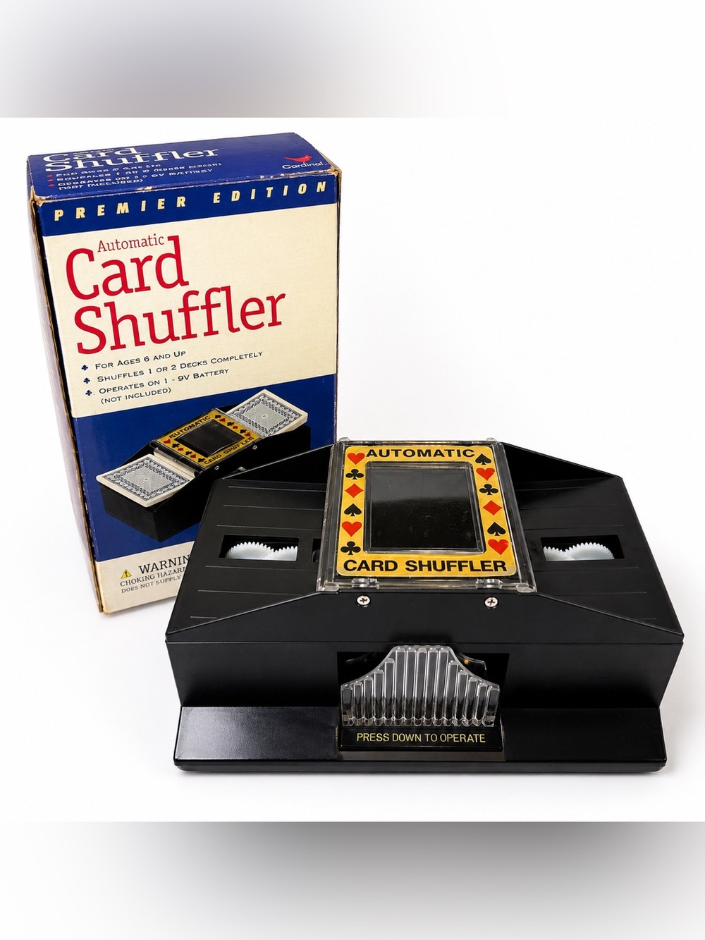 Vintage Automatic Card Shuffler Premier Edition 1-2 Deck Battery Operated
